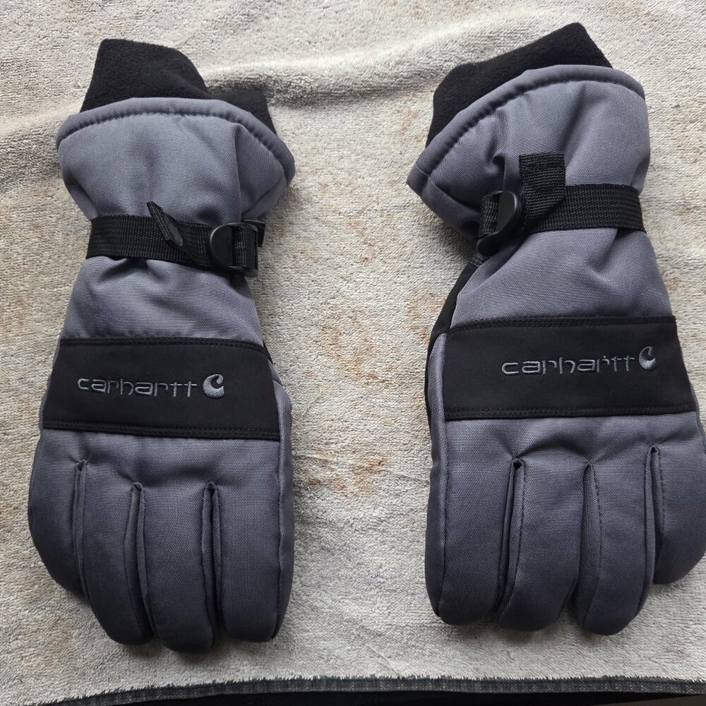 Carhartt insulated large waterproof winter gloves grey